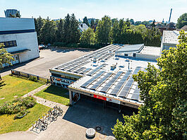 Luftbildaufnahme der Anlage Sporthalle