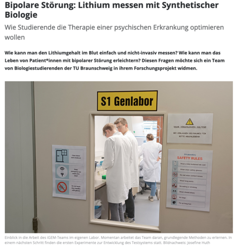 Bericht im TU Magazin