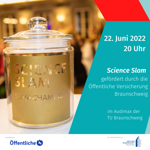 Ankündigung für den Science Slam am 22. Juni