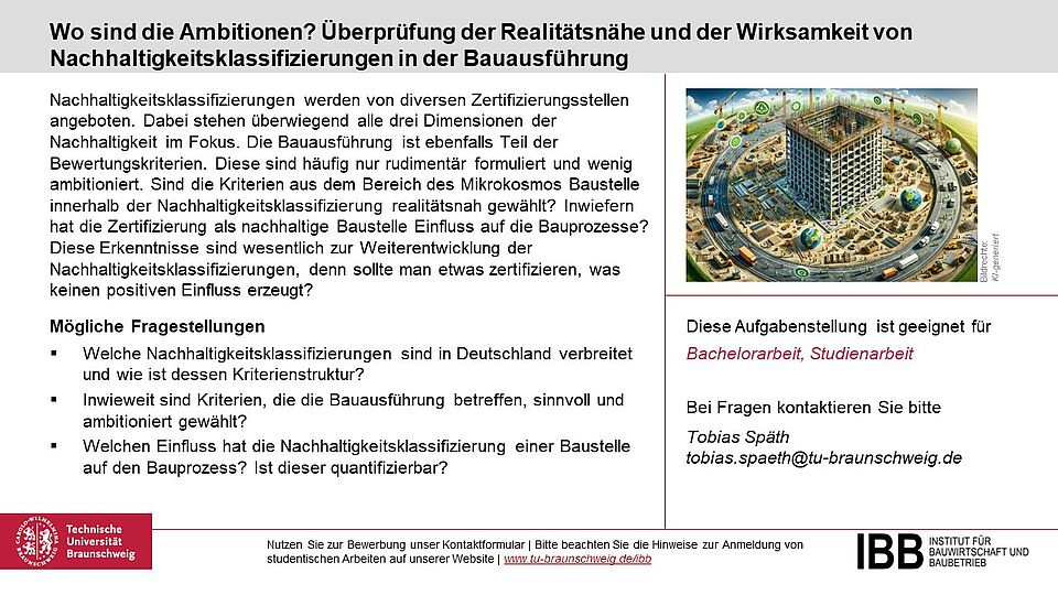Wo sind die Ambitionen? Überprüfung der Realitätsnähe und der Wirksamkeit von Nachhaltigkeitsklassifizierungen in der Bauausführung