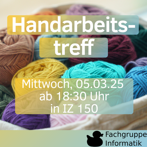 Handarbeitstreff Mittwoch, 05.03.25 ab 18:30 Uhr in IZ 150