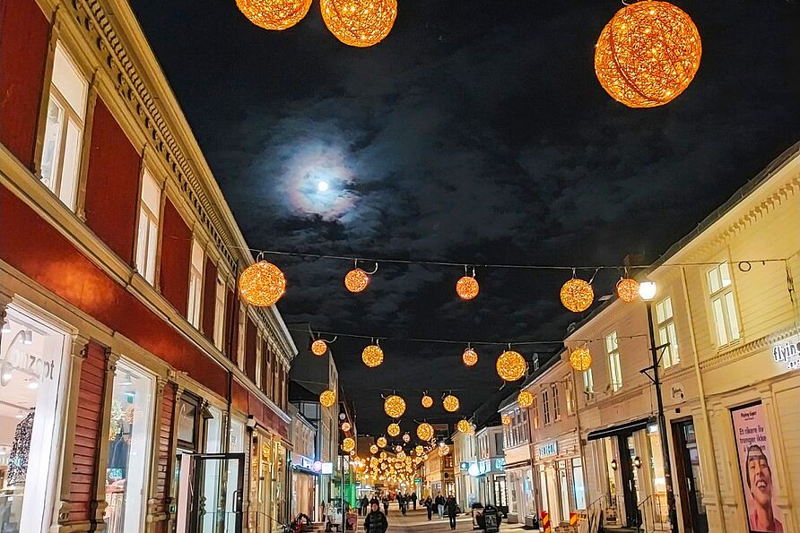 Die Einkaufsstraßen hatten in der Vorweihnachtszeit durch die vielen Lichter einen ganz besonderen Charme. 