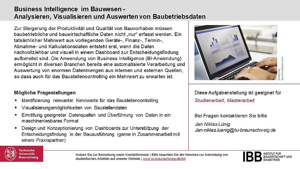 Business lntelligence  im Bauwesen - Analysieren, Visualisieren und Auswerten von Baubetriebsdaten