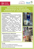 Masterarbeit: Rekombinante Produktion von Molkenproteinen für eine potentielle Anwendung in der Lebensmittelindustrie
