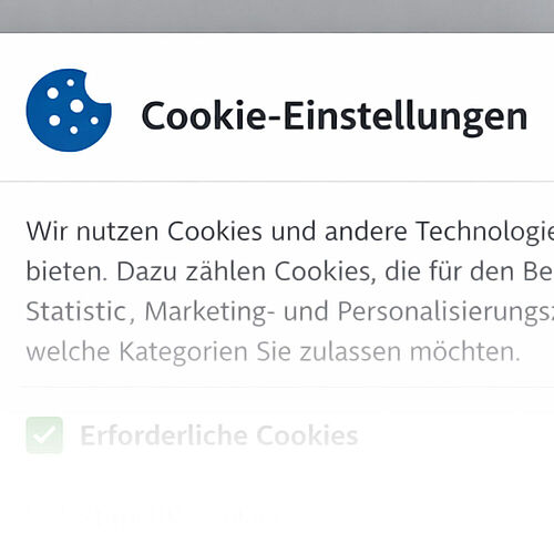 Symbolische Darstellung eines Cookie-Banners.