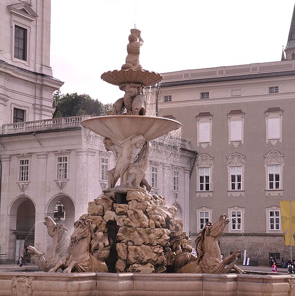 Ein Springbrunnen in Salzburg