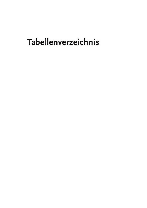 Tabellenverzeichnis