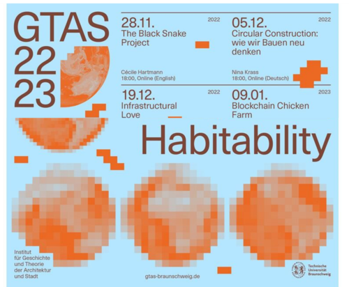 Plakat zur Ankündigung der Vortragsreihe Habitability, GTAS 2022 / 2023