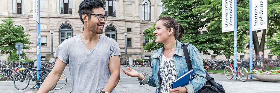 Students on the Universitätsplatz