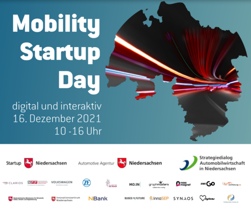 Mobility StartUp Day 2021-Niedersachsen-Karte aund Logos der Partner