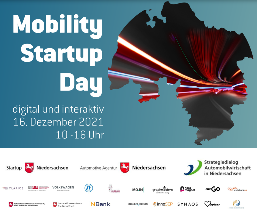 Mobility StartUp Day 2021-Niedersachsen-Karte aund Logos der Partner