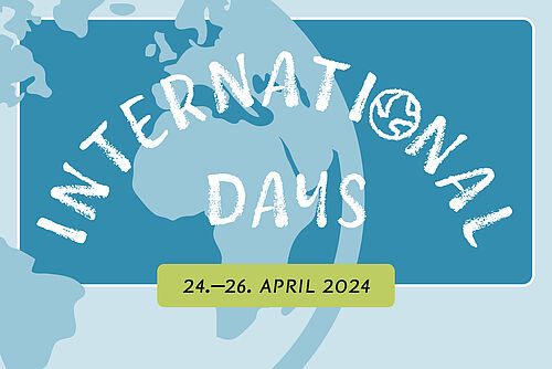 Logo einer Weltkugel mit dem Schriftzug "International Days"