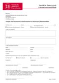 Issue of the topic of a thesis