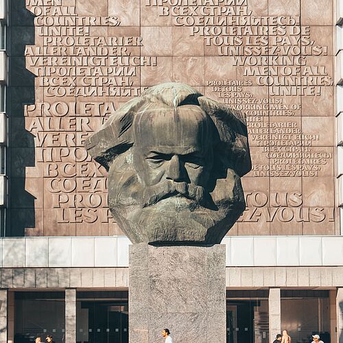 Karl-Marx-Denkmal in Chemnitz, fotografiert von Maximilian Scheffler