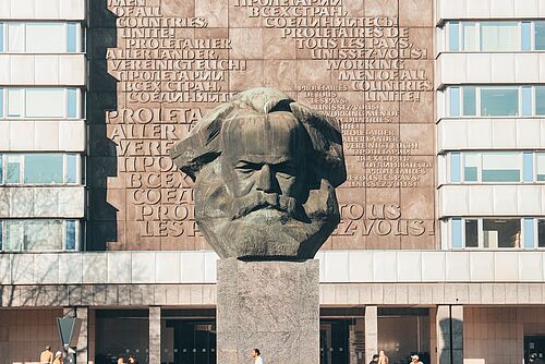 Karl-Marx-Denkmal in Chemnitz, fotografiert von Maximilian Scheffler
