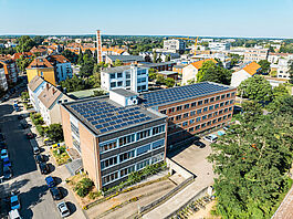 Luftbildaufnahme der Anlage International House