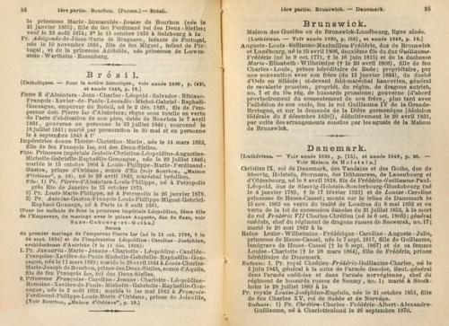 Das Bild zeigt eine Seite aus dem Gothaischern Hofkalender von1884