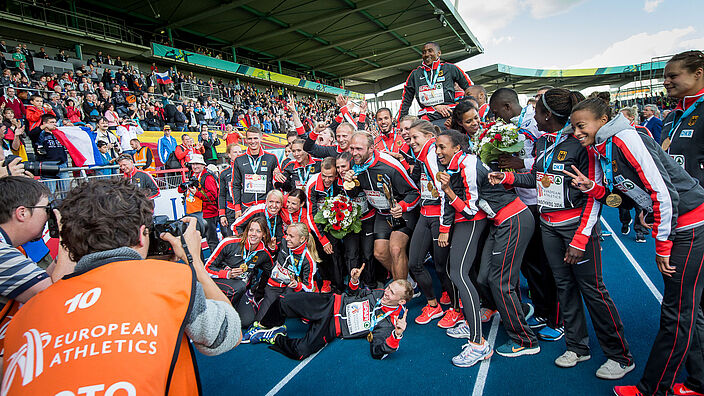 Internationales Leichtathletik-Event im Stadion