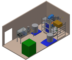 Labor des CoPhyLabs mit Probenpräperation und der großen Vakuumkammer