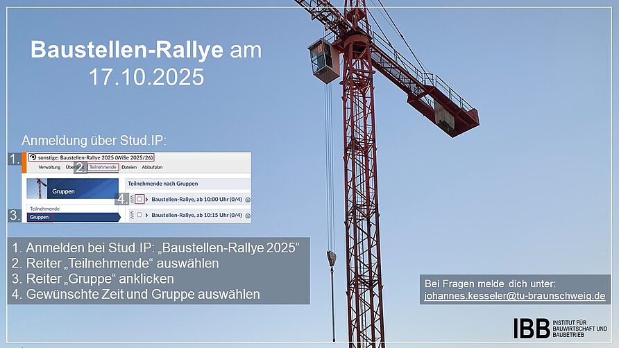 Flyer mit den Hintergrundinformationen zur Baustellenrallye
