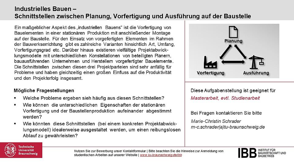 Industrielles Bauen – Schnittstellen zwischen Planung, Vorfertigung und Ausführung auf der Baustelle