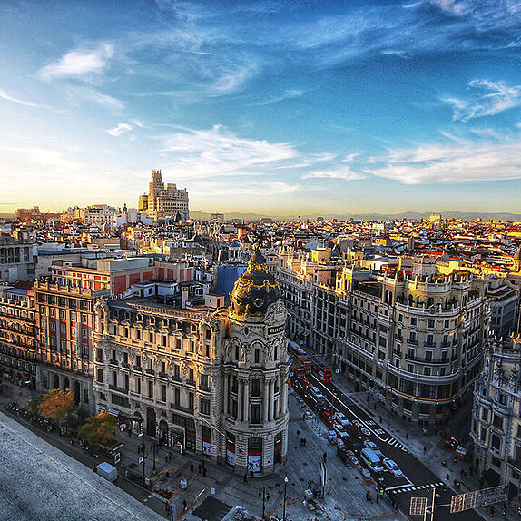 Häuserfront aus Madrid