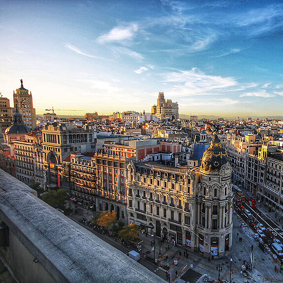 Häuserfront aus Madrid