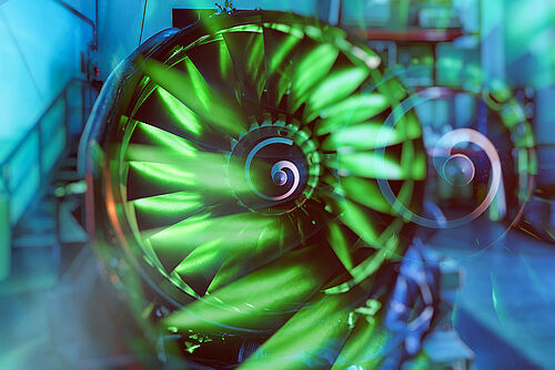 Research jet engine at the Institute of Jet propulsion and Turbomachinery