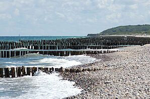 Groynes along the Baltic Sea coastline