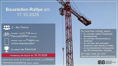 Flyer mit den Hintergrundinformationen zur Baustellenrallye