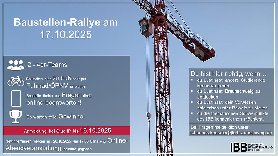 Flyer mit den Hintergrundinformationen zur Baustellenrallye