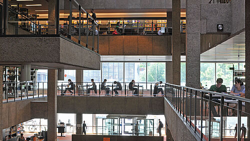 Students in the university library