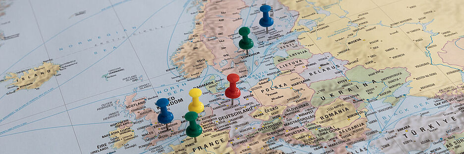 Europakarte mit Highlights