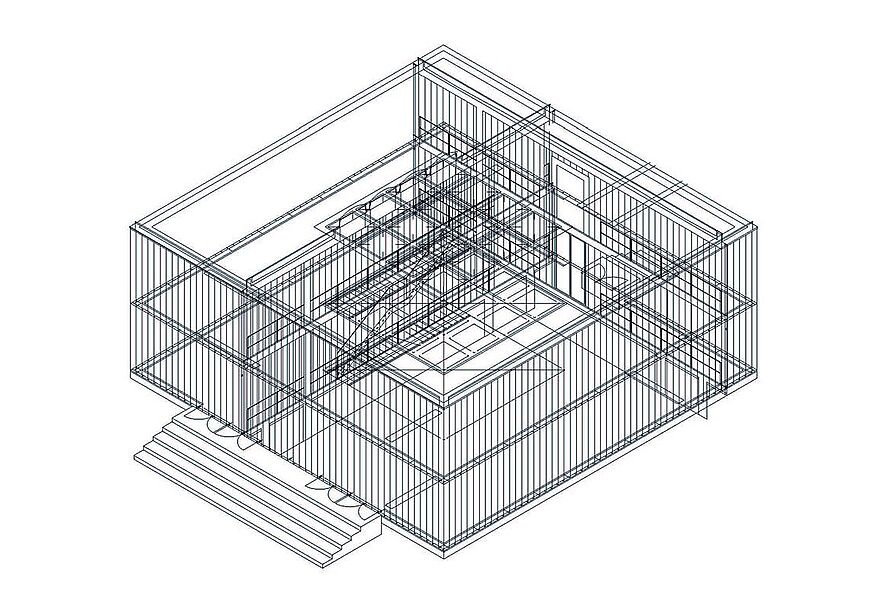 Isometrie Architekturpavillon
