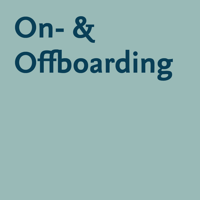 Grafik mit Link zu On- und Offboarding, siehe auch rechts die Menüleist