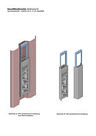 Zeichnung, wie sich ein Spundwand Quartier in die Spundwand eingliedert. 