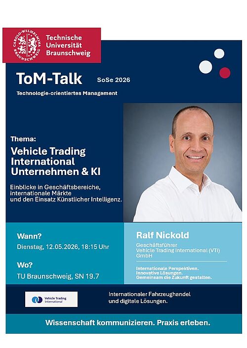 Einladung ToM-Talk Vehicle Trading International und Künstliche Intelligenz