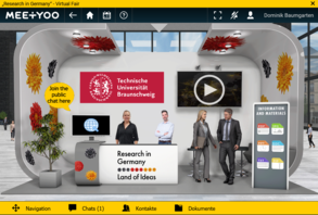 Der Stand der TU Braunschweig bei der Resarch in Germany Virtual Fair 2022.