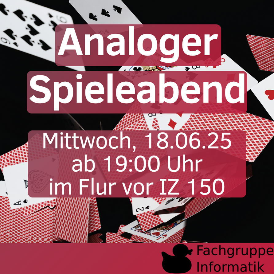 Analoger Spieleabend Mittwoch, 18.06.25 ab 19:00 Uhr im Flur vor IZ 150