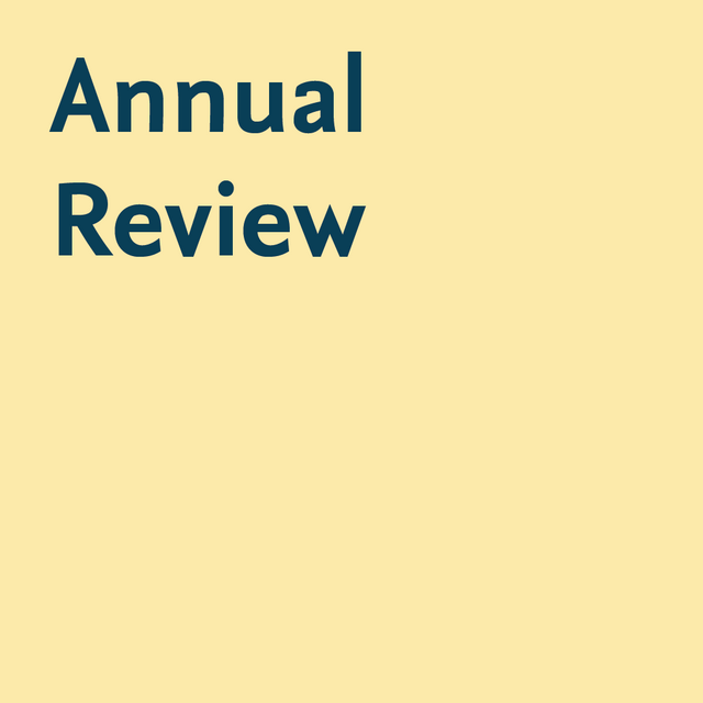 Graphic with link to annual review, see also the menu bar on the right