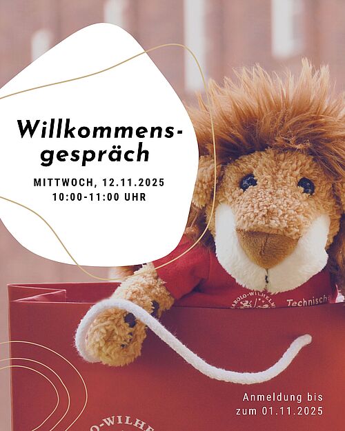 TU-Löwe zum Willkommensgespräch