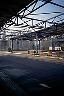 Der Busbahnhof von Kolodvor in den frühen Morgenstunden.