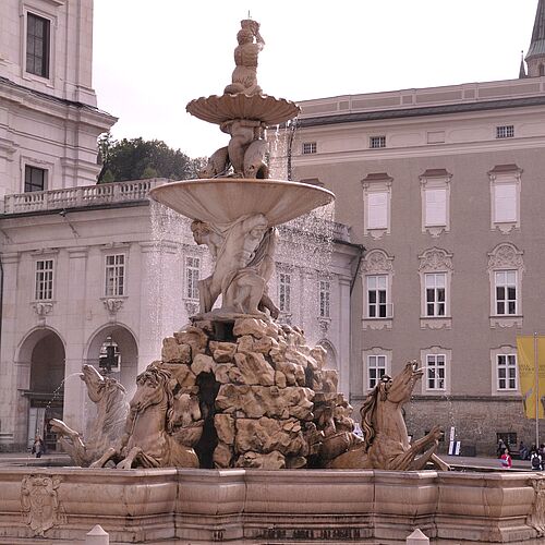 Ein Springbrunnen in Salzburg
