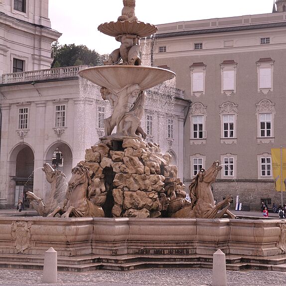 Ein Springbrunnen in Salzburg