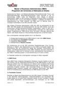 PDF mit dem MBA Programm der University of Nebraska
