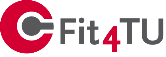 Logo Fit4TU rot grau transparent