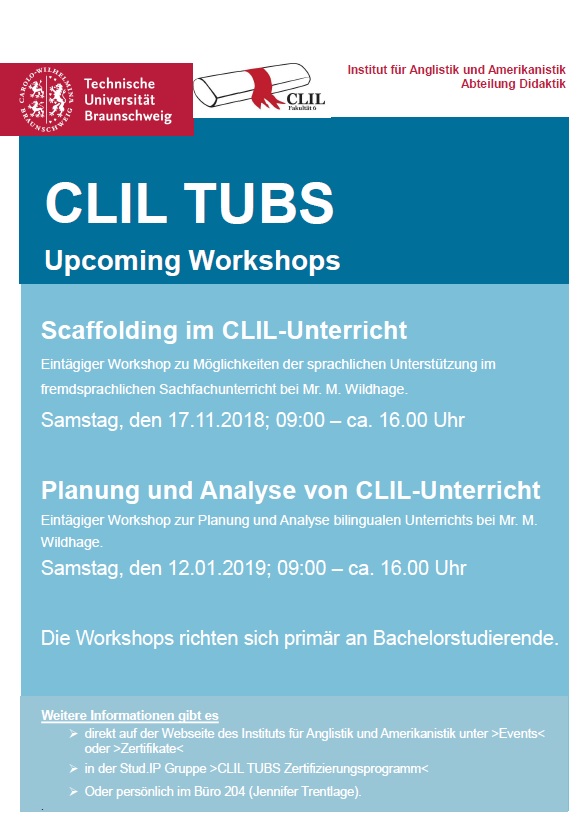 CLIL Workshops im Wintersemester
