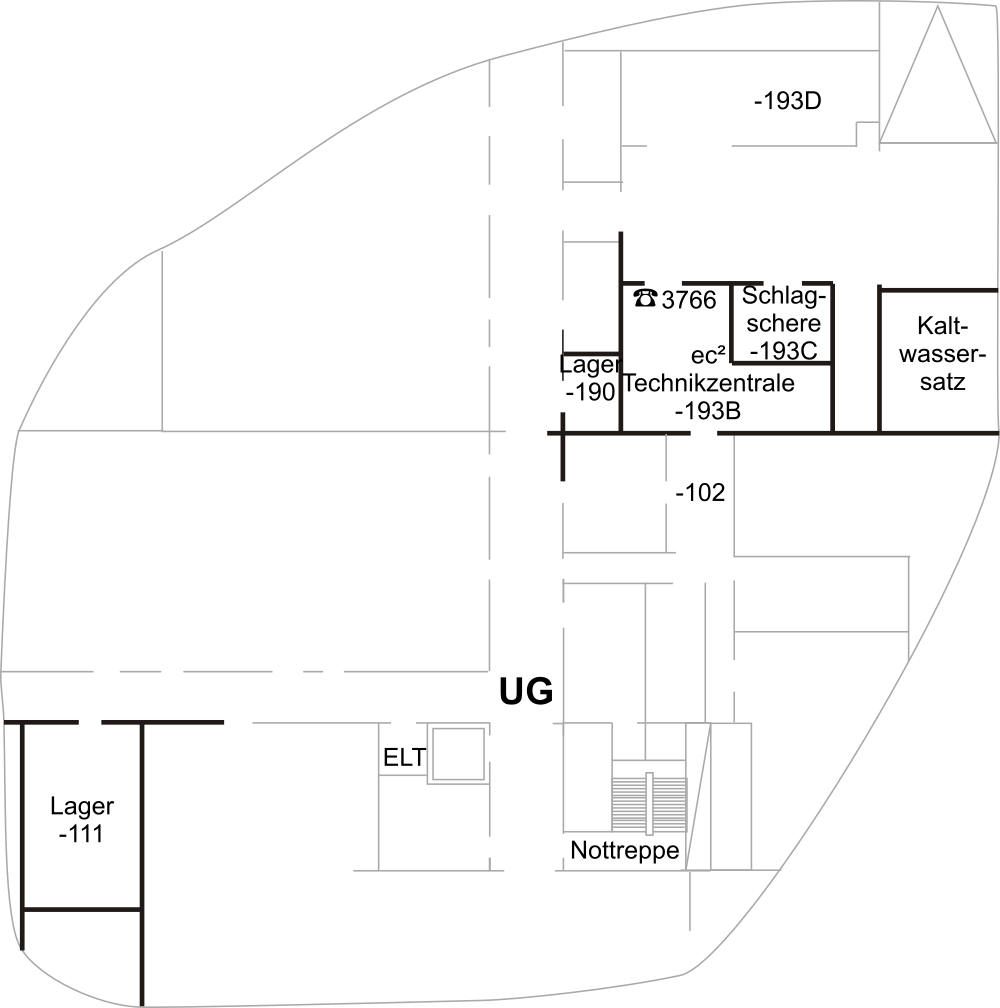 Raumplan des Untergeschosses