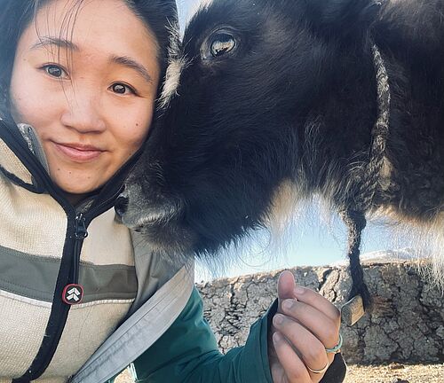 Siran Liang on field work in Tibet
