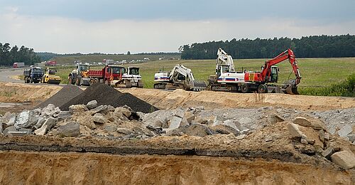 Highway construction at Nuthetal interchange
